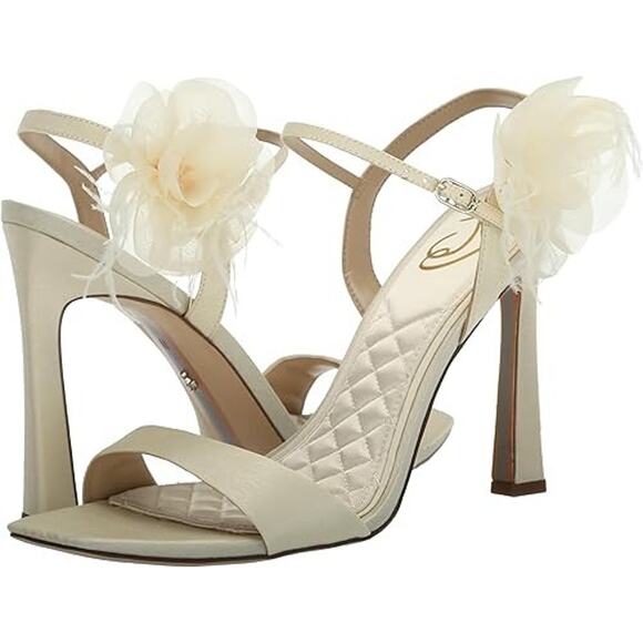 Sam Edelman Women's Leana Heeled Sandal, Pearl Ivory, Size 10 - Picture 1 of 7